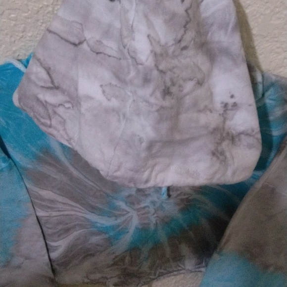 Tie dye sweatshirt crop top blue and Gray size large - Picture 3 of 12